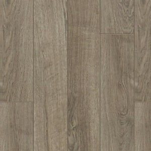 Take Home Sample - 12 mm T x 6.41 in. W Proteco+ Natural Gray Oak Uniclic HDF AC4 Waterproof Laminate Wood Flooring