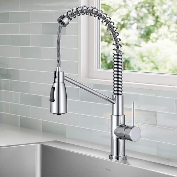 Coda Commercial Style 2-Function Single Handle Pull Down Sprayer Kitchen Faucet in Chrome