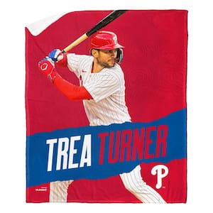 MLB Phillies 23 Trea Turner Silk Touch Sherpa Multicolor Throw