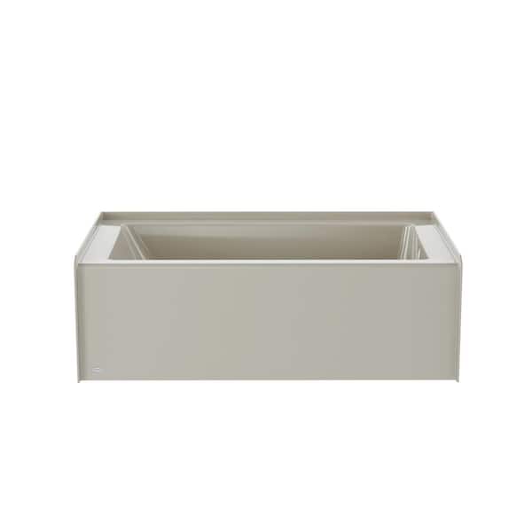JACUZZI PROJECTA 60 in. x 36 in. Rectangular Skirted Soaking Bathtub with Right Drain in Oyster