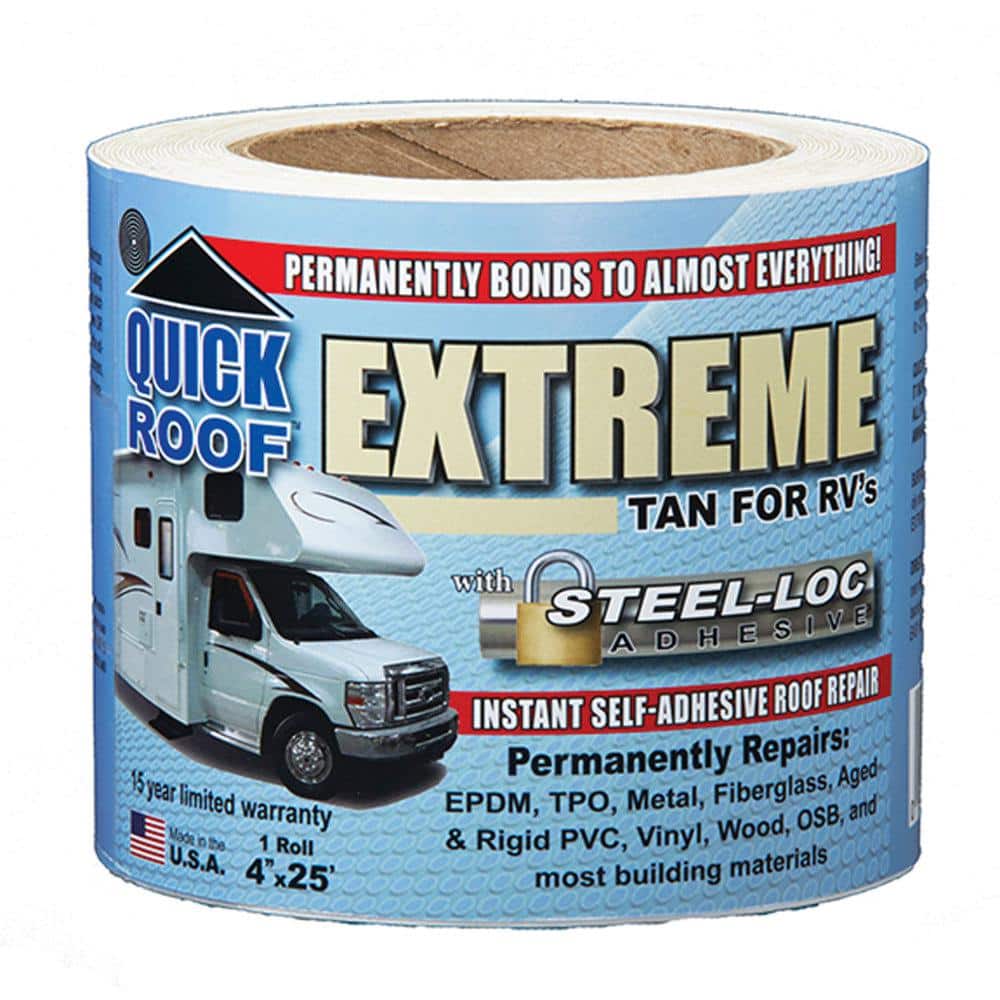 Quick Roof Extreme with Steel-Loc Adhesive - 4 in. x 25 ft., Tan