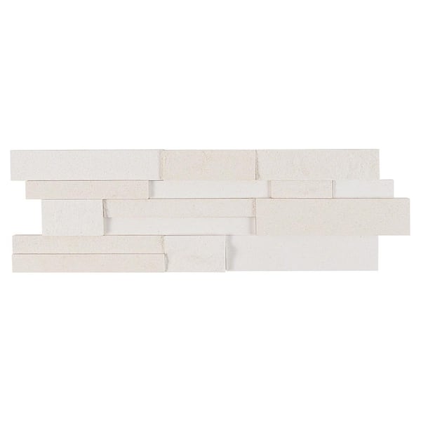 Ivy Hill Tile Cliffstone Beige Ledger Panel 4 in. x 0.35 in. Natural Limestone Mesh-Mounted Mosaic Tile Sample