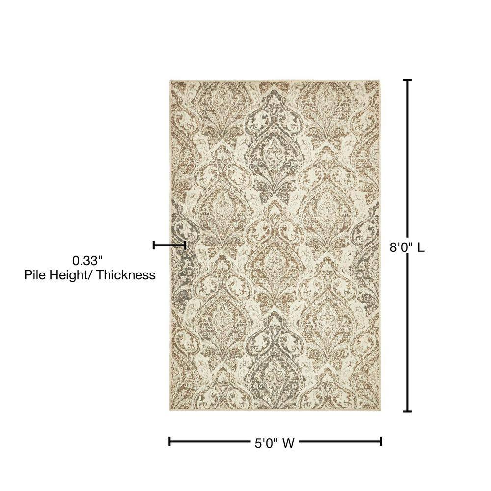 Tuareg Beige and Brown Rectangular Abstract Area Rug