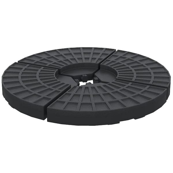 Cubilan 13.86 lb. HDPE. 4 Pieces Round Patio Umbrella Base, Patio Umbrella Base. 38 in. Black.