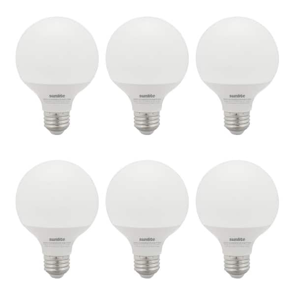 Sunlite 60-Watt Equivalent G25 Dimmable E26 Base LED Light Bulb, Warm White 2700K (6-Pack)