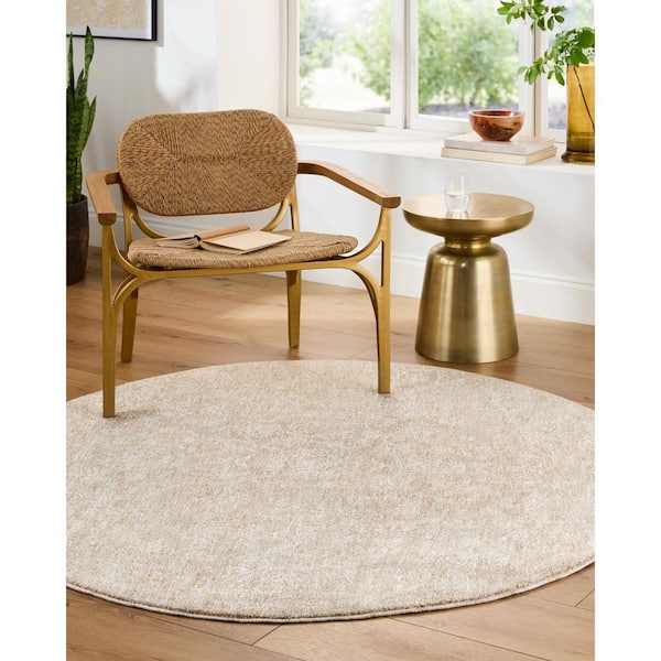Poet Light Slate Traditional Solid Color 6 ft. 7 in. x 6 ft. 7 in. Area Rug