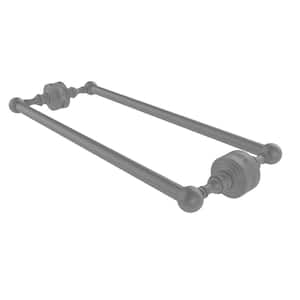 Waverly Place 18 in. Back to Back Shower Door Handle Towel Bar in Matte Gray