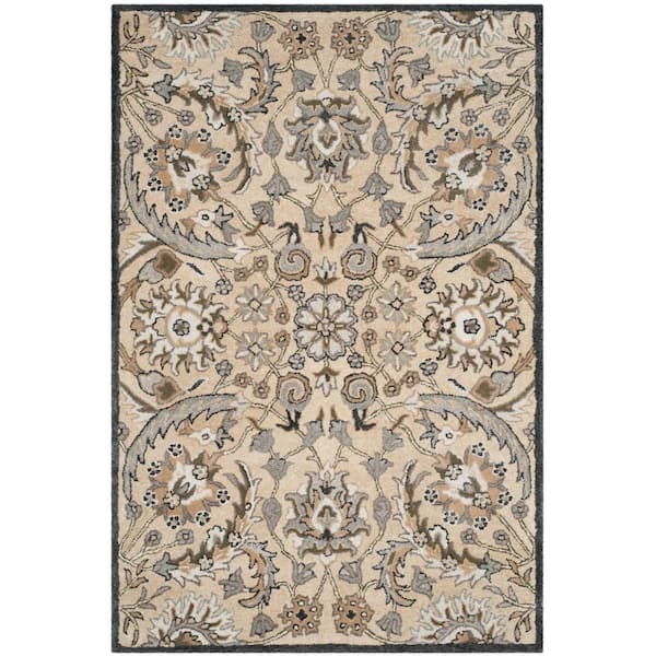 Bella Beige/Multi 6 ft. x 9 ft. Floral Area Rug