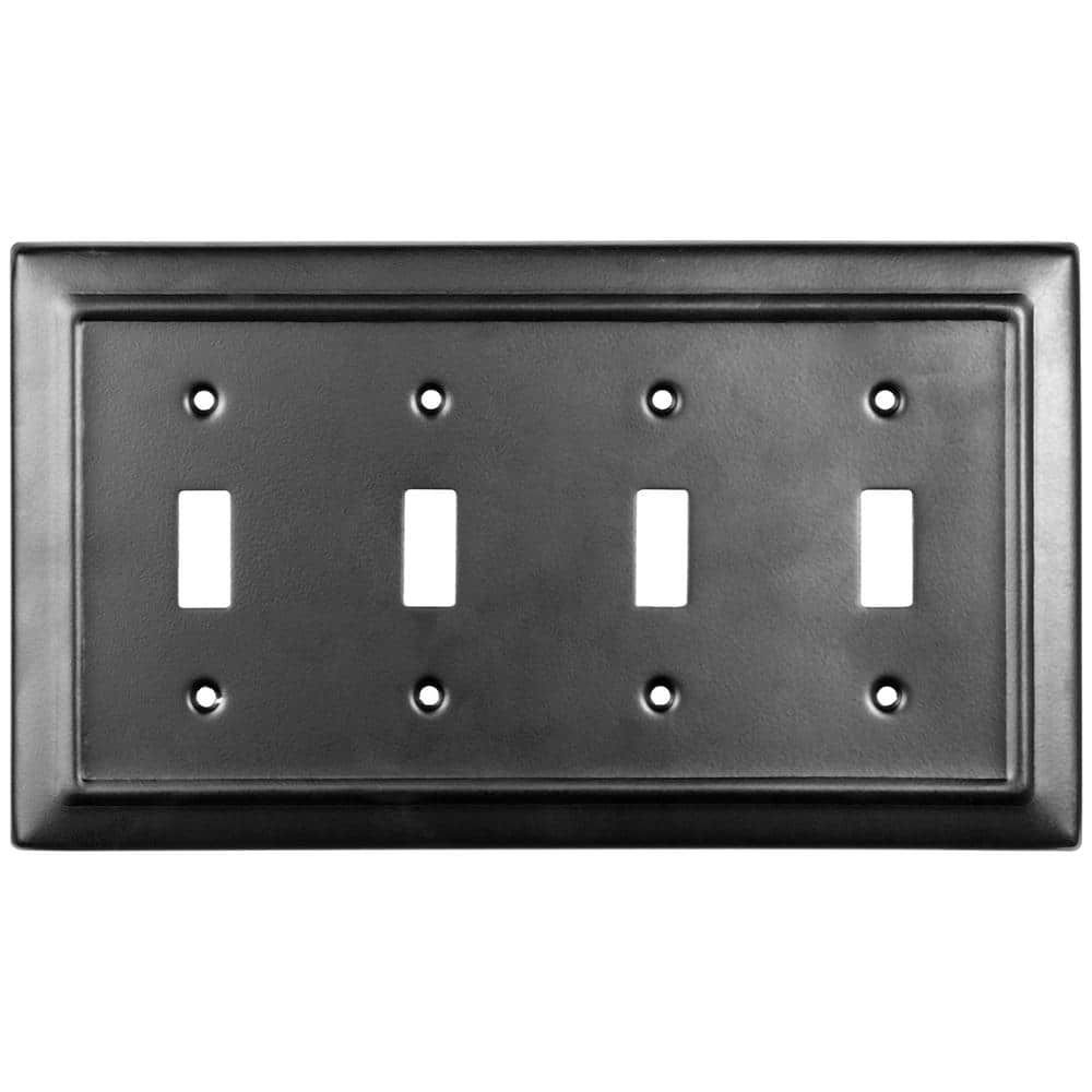 Monarch Abode 19113 Hand Hammered Switch Plate 1 Gang Matte Black 