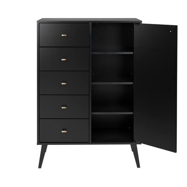 Neo Classic 5-Drawer Chest - Black