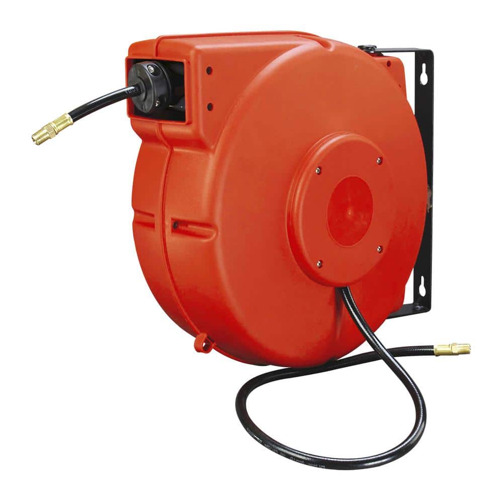 Workforce 3/8 in. x 50 ft. Enclosed Plastic Retractable Air Hose Reel L8250  - The Home Depot
