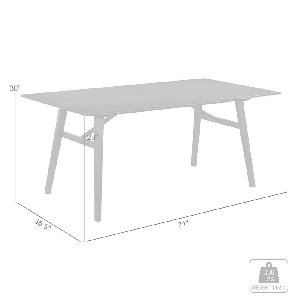 Channell Black Rubberwood Rectangular Dining Table for Six