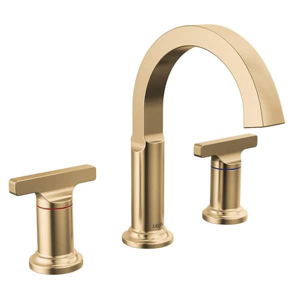 Tetra Gold 8 in. Widespread Double-Handle Bathroom Faucet in Lumicoat Champagne Bronze