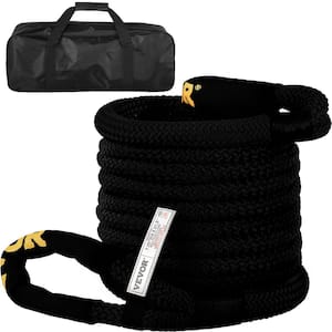 1-1/4 in. x 31.5 ft. Kinetic Recovery Rope 52,300 lbs. Heavy Duty Nylon Double Braided Energy Tow Rope w/Carry Bag,Black