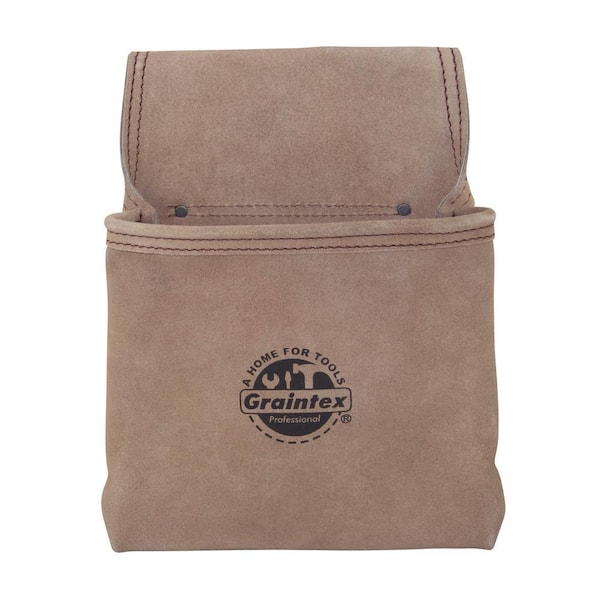 1-Pocket Suede Leather Nail and Tool Pouch