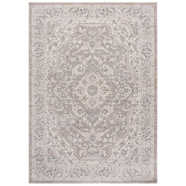 Harrison 9 ft. x 12 ft. Beige/Ivory Gray Medallion Area Rug
