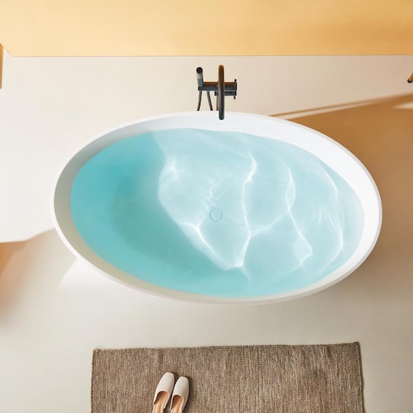 Abruzzo 63 in. x 37.4 in. Freestanding Soaking Solid Surface