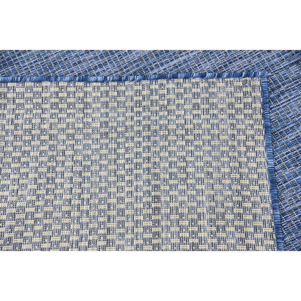 Navy Blue Easy-Care Synthetic 9' x 12' Outdoor Rug