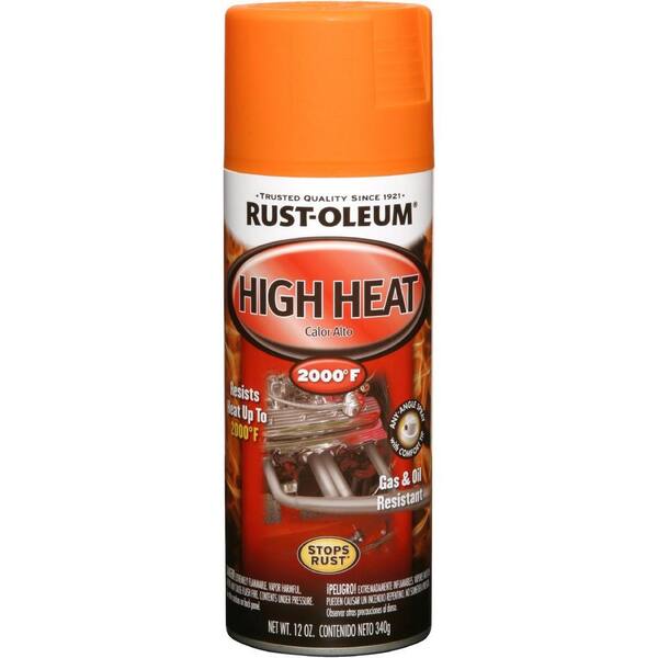 Rust-Oleum Automotive 12 oz. High Heat Flat Orange Protective Enamel Spray Paint (6-Pack)