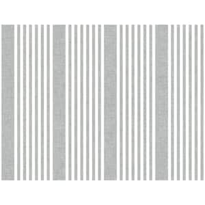 45 sq. ft. French Linen Stripe Premium Peel and Stick Wallpaper