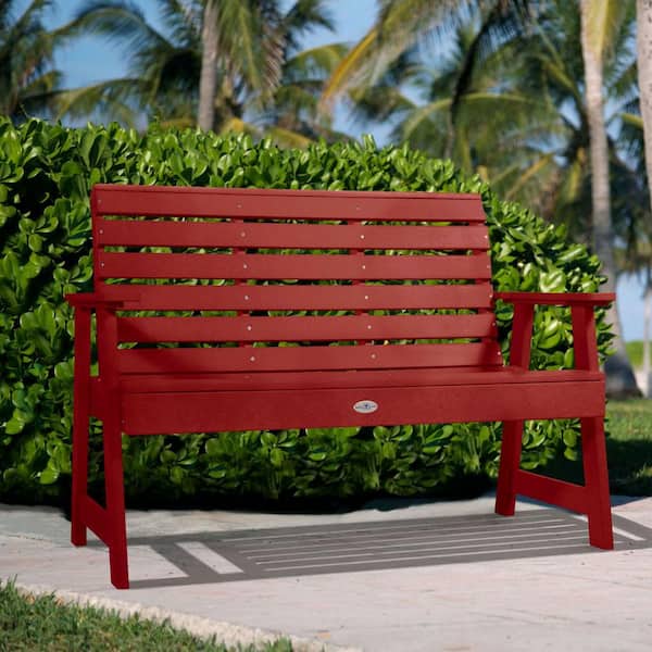 Highwood Riverside 4ft 2-Person Boathouse Red Recycled Plastic Garden Bench