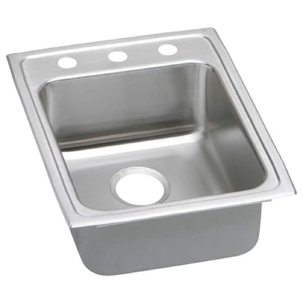 Elkay Lustertone 17 in. Drop-in Single Bowl 18-Gauge Stainless Steel Kitchen ADA Sink Only