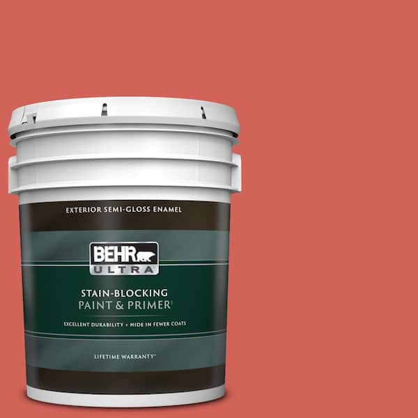 BEHR ULTRA 5 gal. Home Decorators Collection #HDC-MD-05 Desert Coral Semi-Gloss Enamel Exterior Paint & Primer