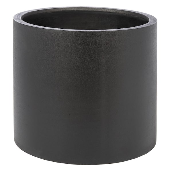 Alia Black Concrete Ficonstone Outdoor Planter (21.6 in. W x 19.2 in. H)