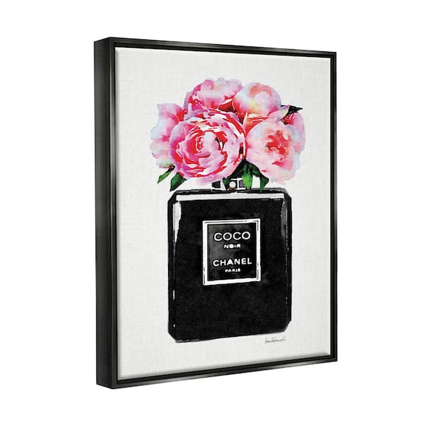 pink and black chanel wall decor