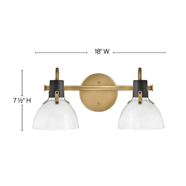 HINKLEY - Argo 18.0 in. 2 Light Heritage Brass Vanity Light