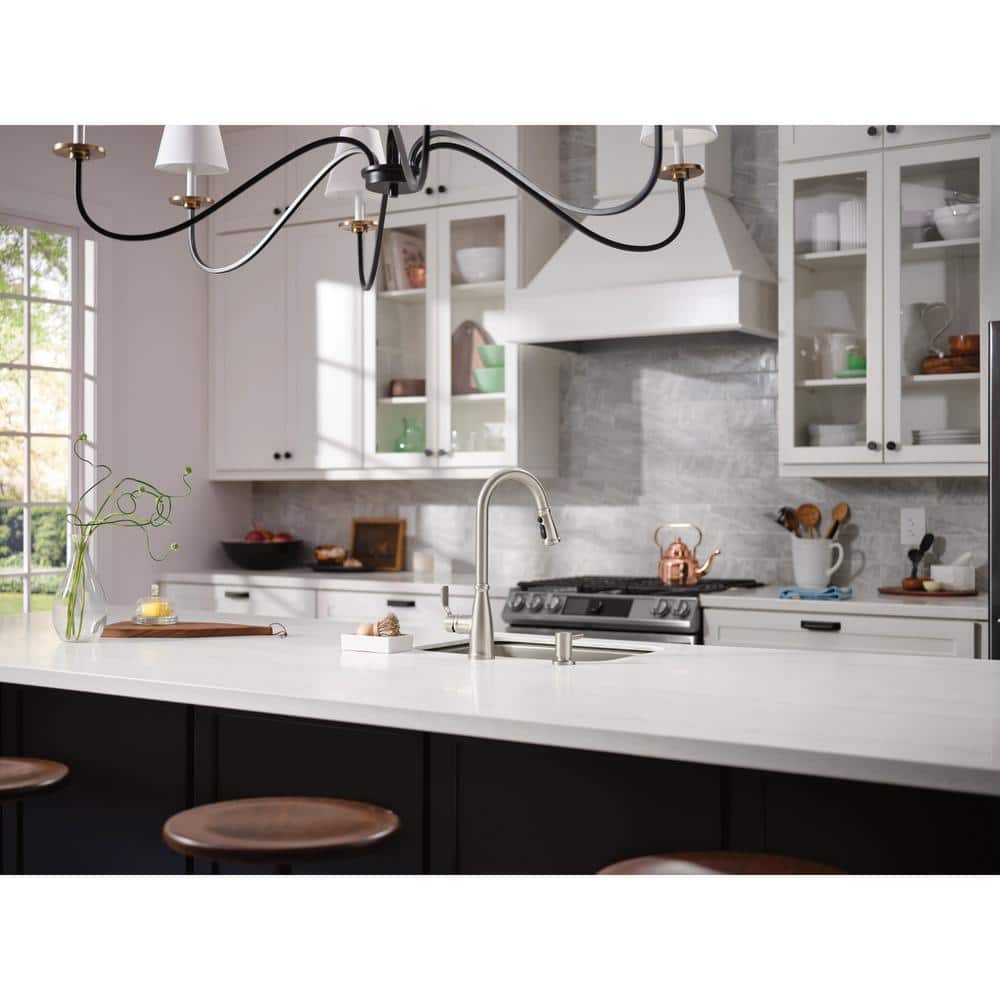 Nolia Spot Resist Stainless Steel High Arc Kitchen Faucet with Pull Down Spray
