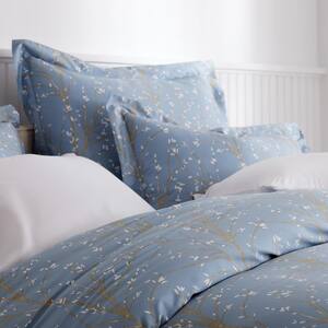 Company Cotton Thistle Blue Queen Rayon Made From Bamboo Sateen Duvet Cover