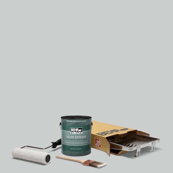 BEHR 1 gal. #PPU26-16 Hush Extra Durable Semi-Gloss Enamel Interior Paint and 5-Piece Wooster Set All-in-One Project Kit