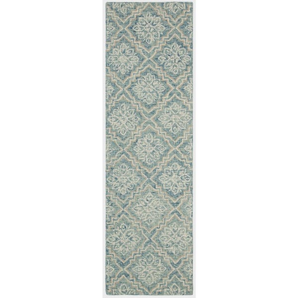 SAFAVIEH Abstract Blue/Grey 2 ft. x 10 ft. Geometric Runner Rug