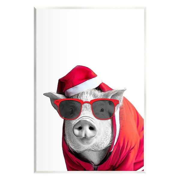 Stupell Industries Pig in Holiday Clothes by Annalisa Latella 1 Piece Unframed Graphic Print Animal Poster Art Print 15 in. x 10 in.