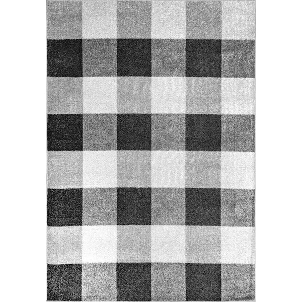 Aisha Buffalo Gray 10 ft. x 14 ft. Plaid Indoor Living Room/Bedroom/Dining Room Area Rug