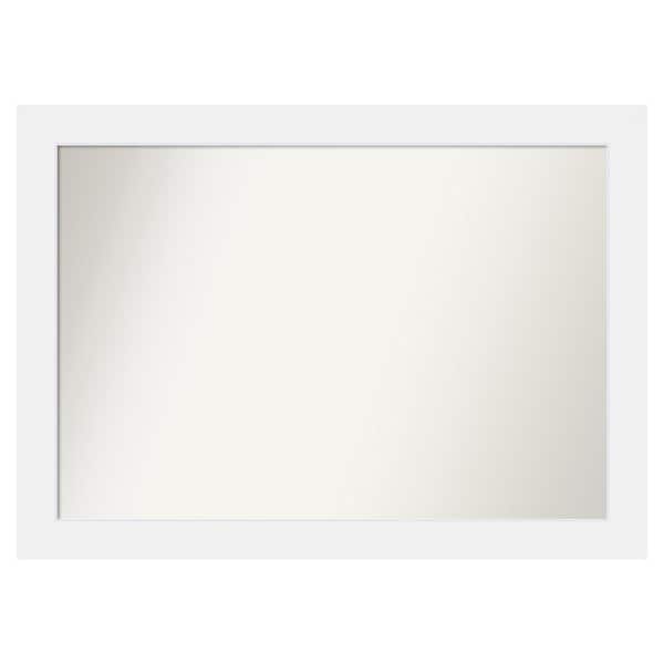 Amanti Art Corvino White 43 in. x 31 in. Custom Non-Beveled Matte Wood Framed Bathroom Vanity Wall Mirror