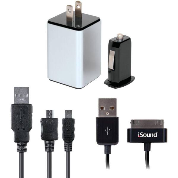 iSound 2.1 Amp 4-in-1 iPad/iPhone/iPod and USB Device Combo Charger Pack