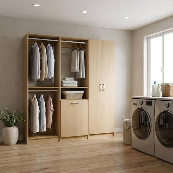 MODULAR CLOSETS Alto Laundry Room 81 in W White Double Hang, Hang