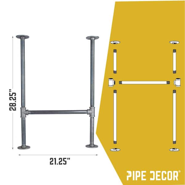 PIPE DECOR 3/4 in. x 2.4 ft. L Heavy-Duty Industrial Black Steel