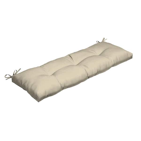 ARDEN 48 in. x 18 in. Rectangular Outdoor Plush Modern Tufted Bench Cushion, Tan Leala