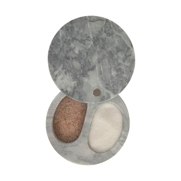 Fox Run White Marble Dble Salt Cellar