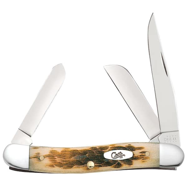 W. R. Case & Sons Cutlery Co Amber Bone Peach Seed Jig Medium Stockman Pocket Knife