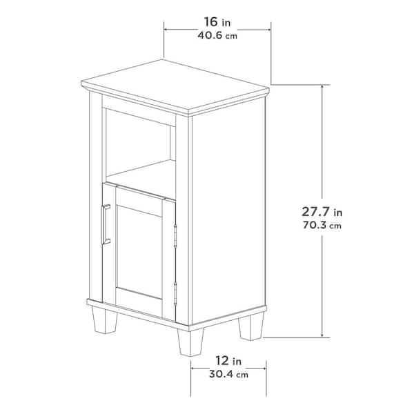 Shaker Style 16 in. W x 12 in. D x 27.7 in. H Floor Cabinet in Dove Gray