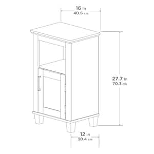 Shaker Style 16 in. W x 12 in. D x 29.9 in. H Floor Cabinet in White