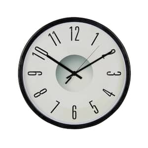 Tempus 12 in. Glossy Black Silent Sweep Wall Clock