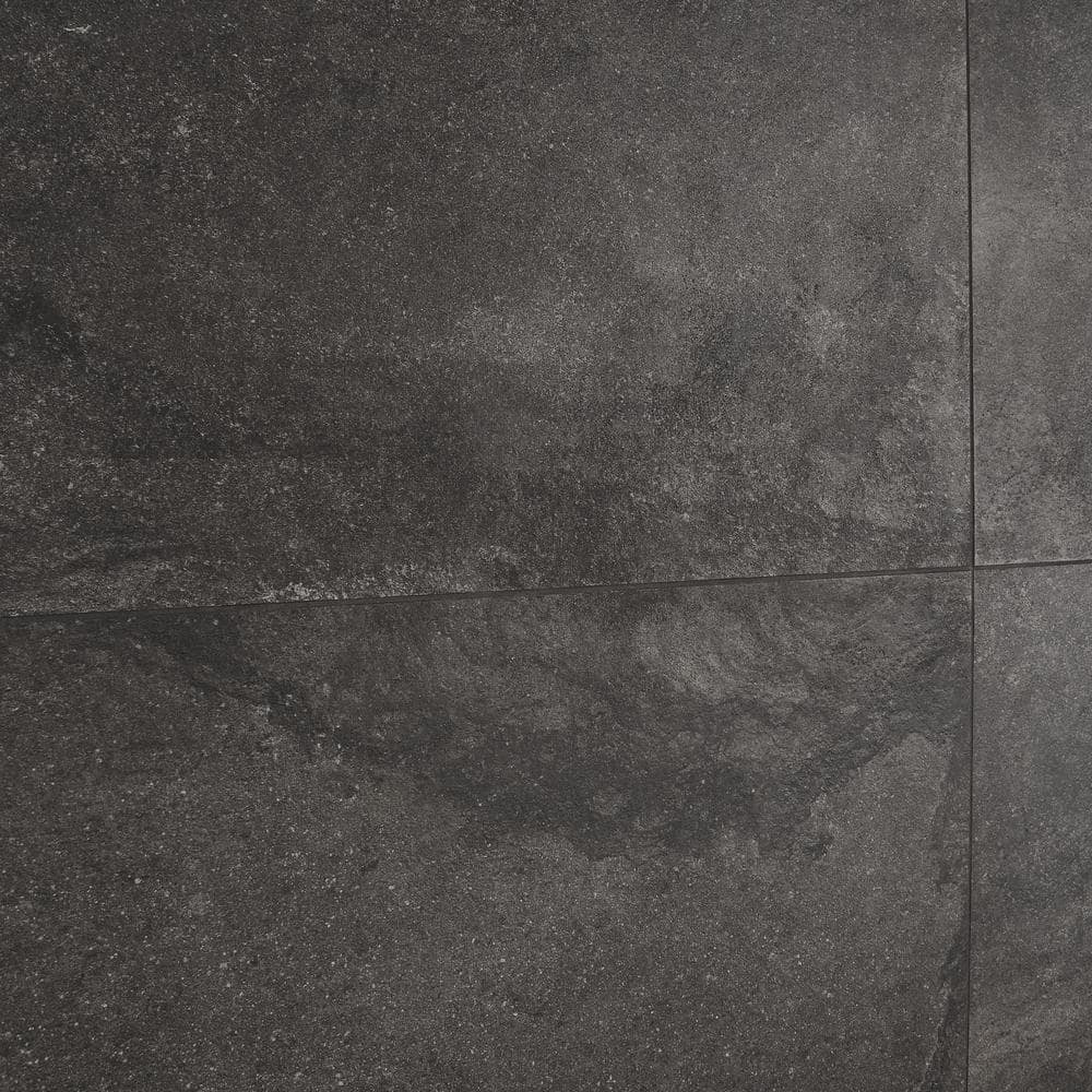 Large Format Matte Black Porcelain Floor and Wall Tile