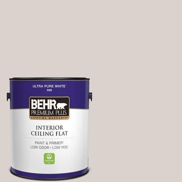BEHR PREMIUM PLUS 1 gal. #N200-1 Moth Gray Ceiling Flat Interior Paint