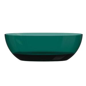 67 in. x 30 in. Freestanding Soaking Resin Bathtub with Center Drain in Transparent Green