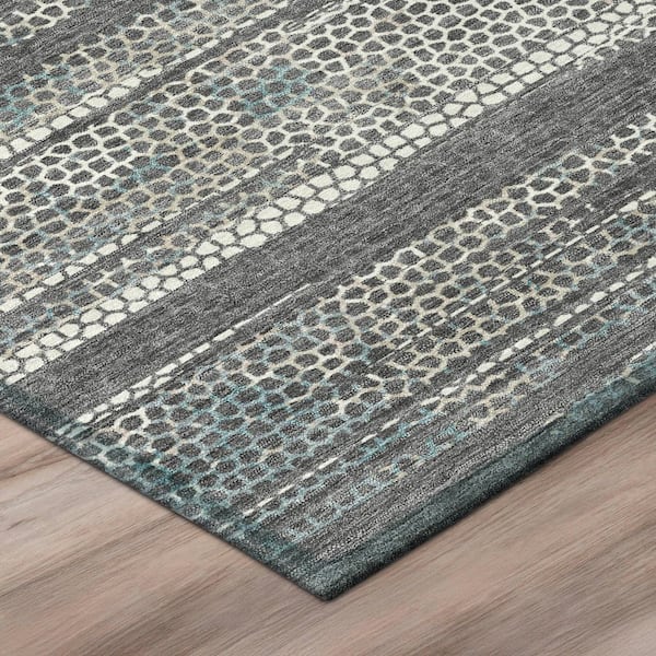 Chantille Machine Washable Indoor/Outdoor Abstract ACN3115 Gray 9 ft. x 12 ft. Area Rug